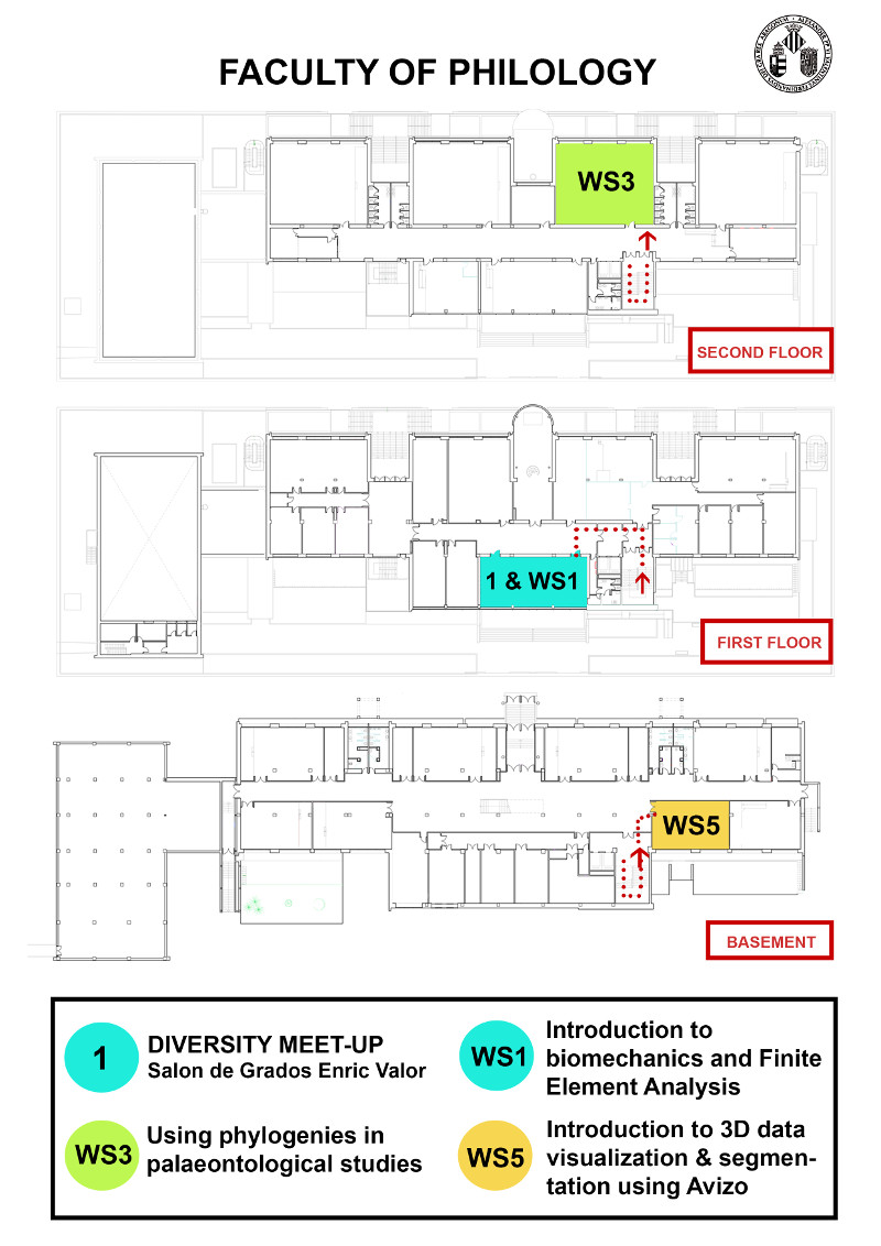 Map of internal layout of The Faculty of Philology building