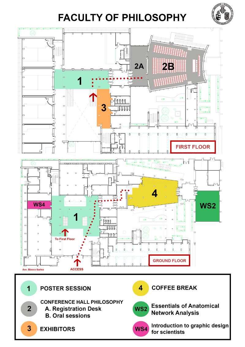 Map of internal layout of The Faculty of Philolosophy building